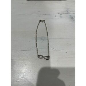 Infinity anklet Silver Tone Chain‎ Link Delicate Minimalist Jewelry